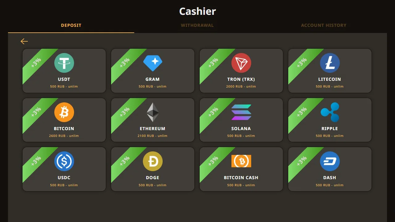 PlayFortuna cashier crypto deposit
