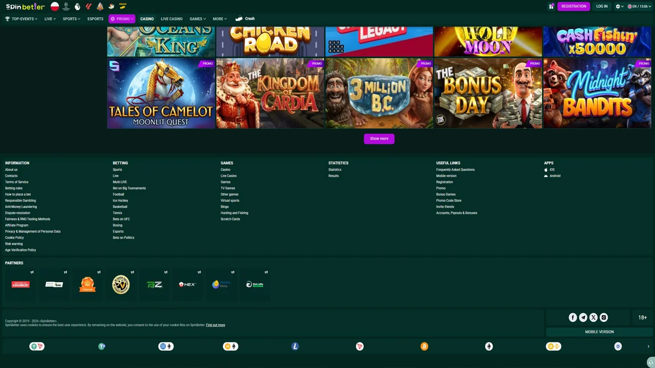 Spinbetter footer licence